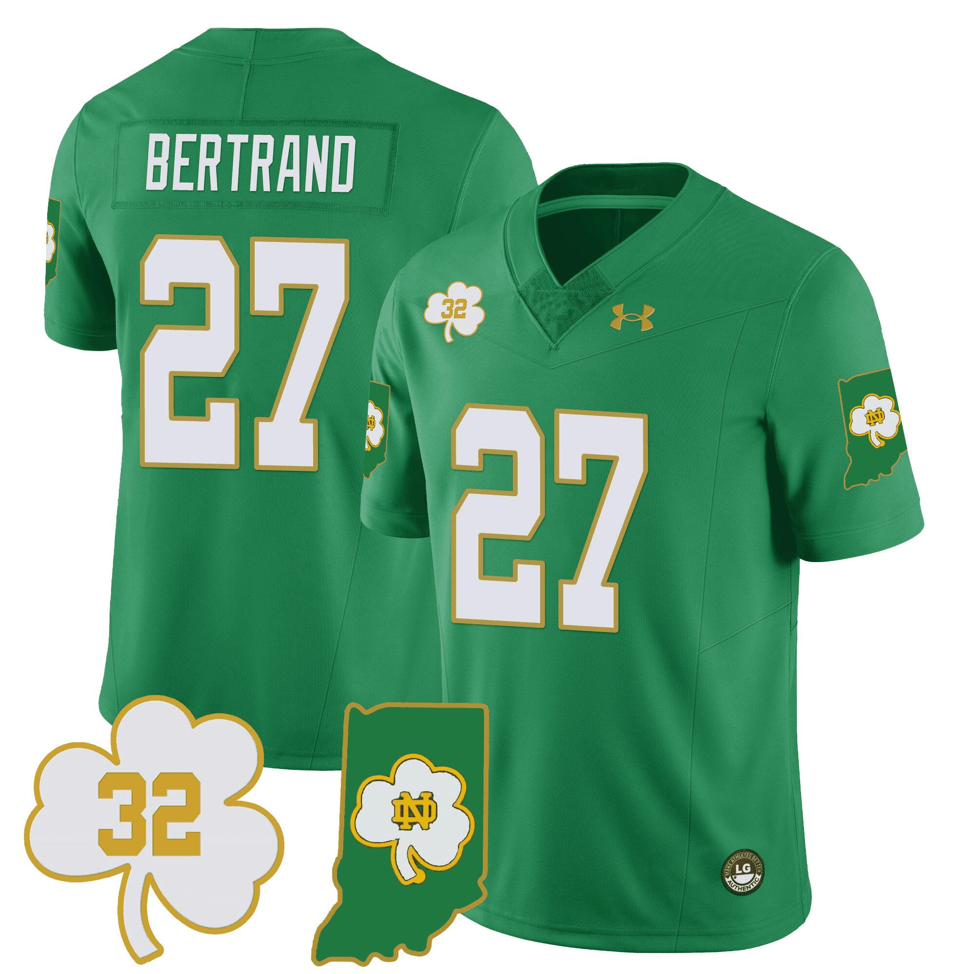 Men Notre Dame Fighting Irish #27 Bertrand Green 2024 Vapor Limited NCAA Jersey